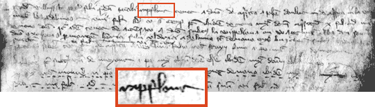 Vaneller Urbar um 1360, Ausschnitt 1: Rodulphus, Vuillinus et Peter filii quondam Iacobi Rapflour ...